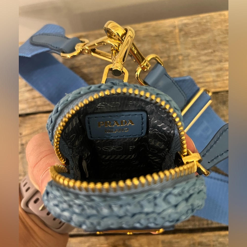 Prada Re-edition 2005 Raffia Coin Purse & Shoulder Strap Accessory - Picture 8 of 9